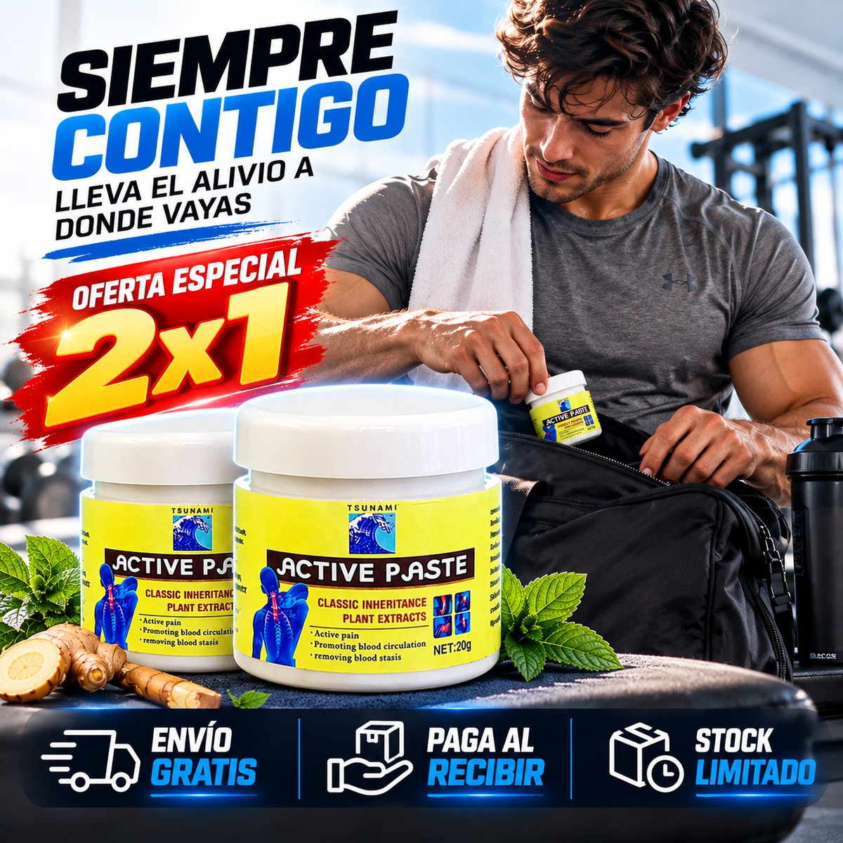 Crema Pomada Tsunami Alivio Dolor - Oferta especial 2x1